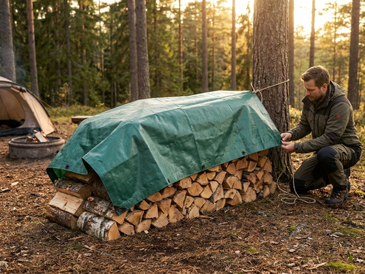 Green tarpaulin 4x6 metres, TPO material, outdoor use - product detail