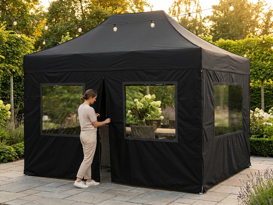 Black pop-up gazebo sidewall kit for outdoor events - product detail