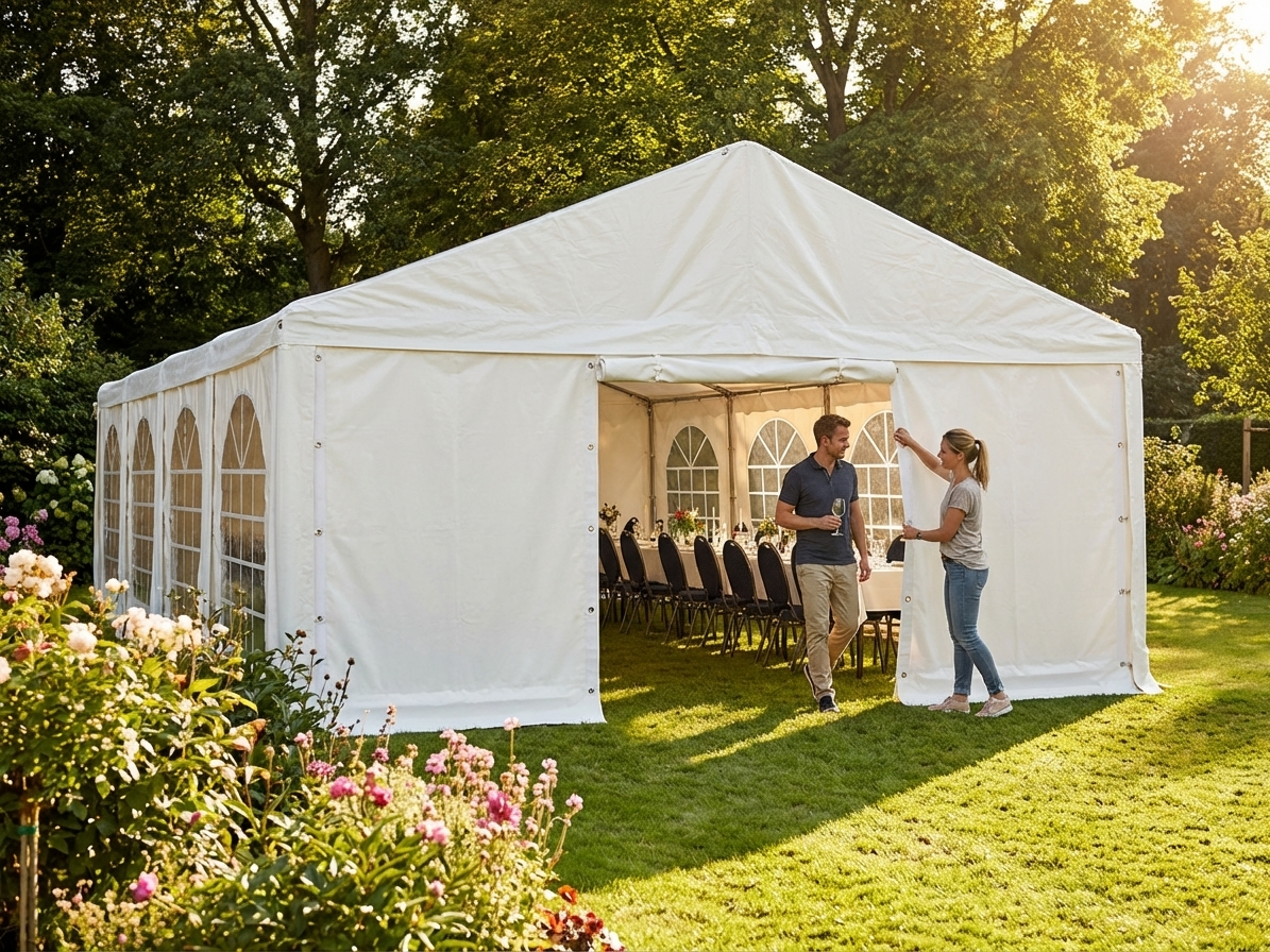 PVC Endwall in white, 5m size, strong and weather-resistant - view 3