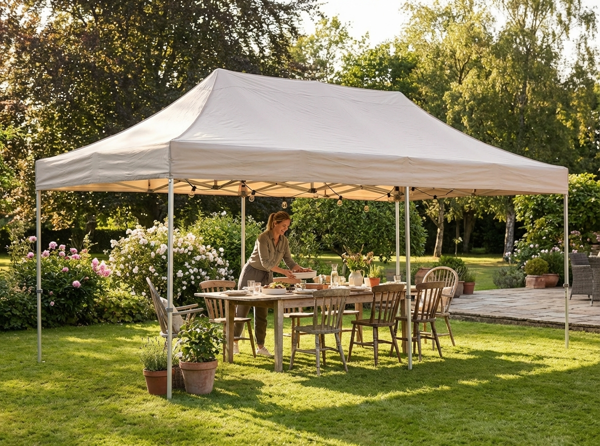 Latte Pop Up Gazebo 4x6 m with Steel Frame for Outdoor Events - view 3