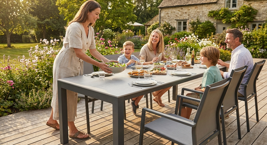 Light grey banquet table 182x74x74 cm for events - product detail