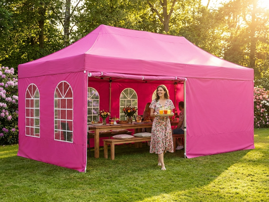 Pink gazebo sidewall kit for 3x6m setup - product detail