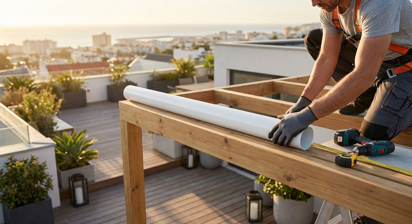 Galvanised steel tube for roof support, Ø38mm x 1.47m - view 3