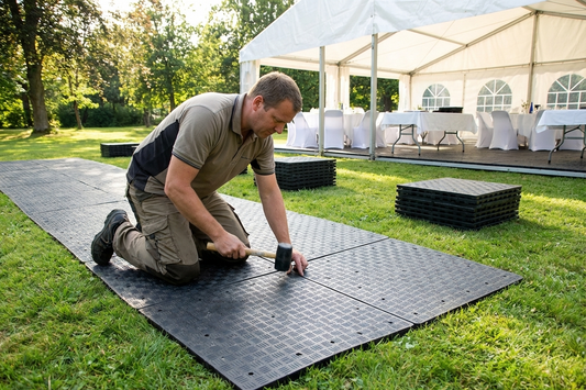 Anthracite recycled PE flooring for versatile indoor and outdoor use - product detail