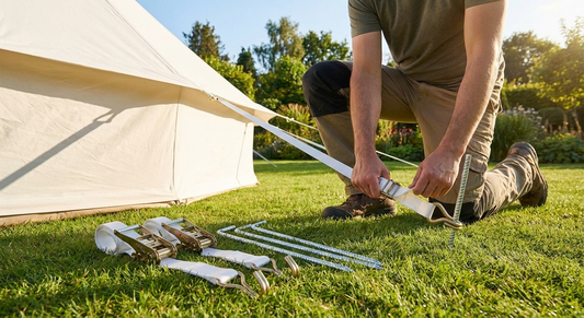 Safety Pack with storm pegs and straps in white for outdoor use - product detail