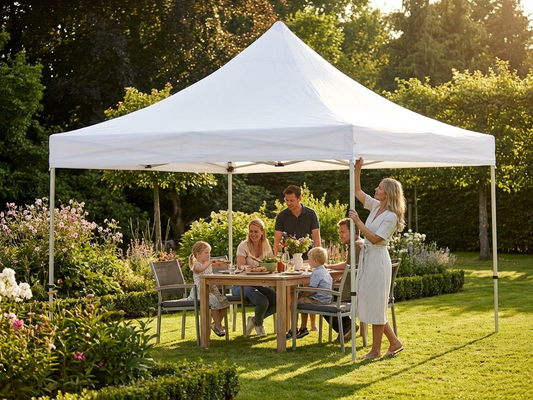 White 4x6m pop-up gazebo roof cover, UV-resistant and waterproof - product detail