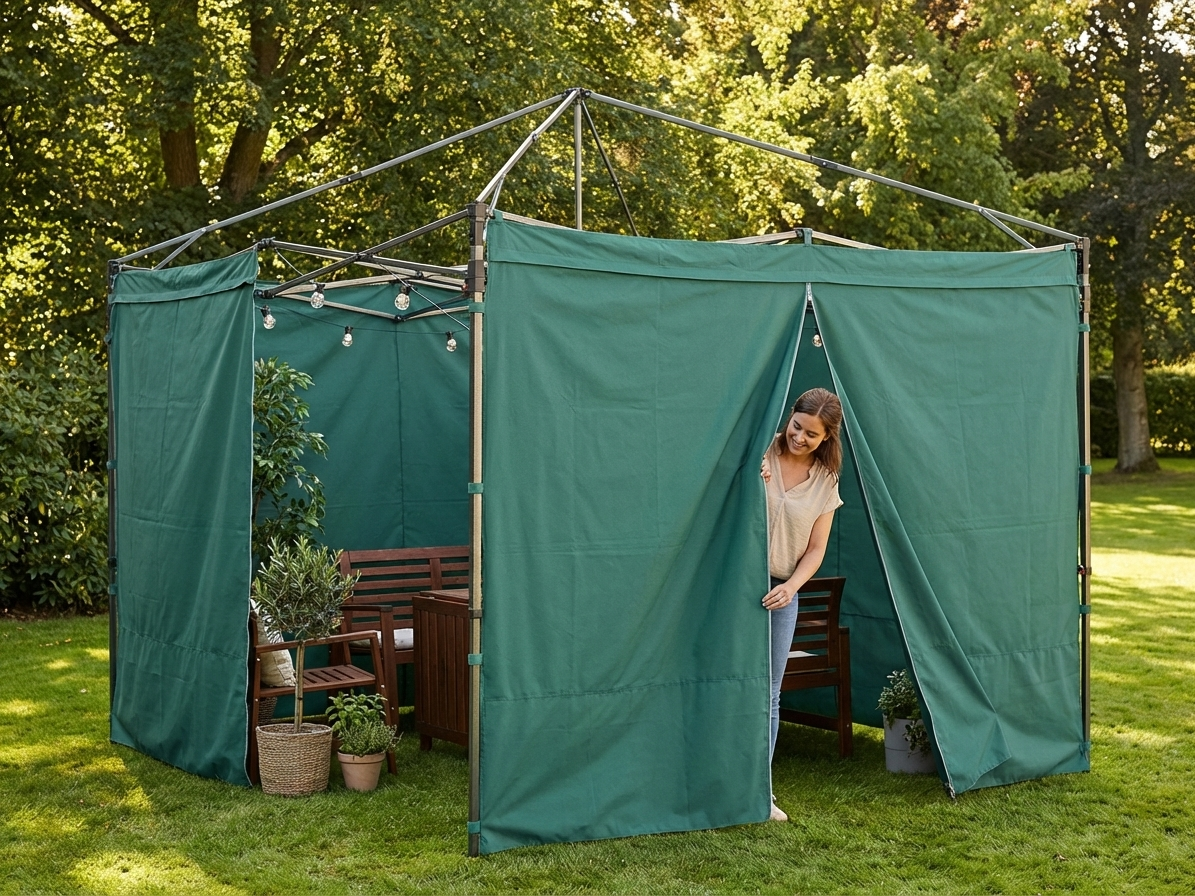 Green gazebo sidewall kit 4x4m for outdoor use - view 3