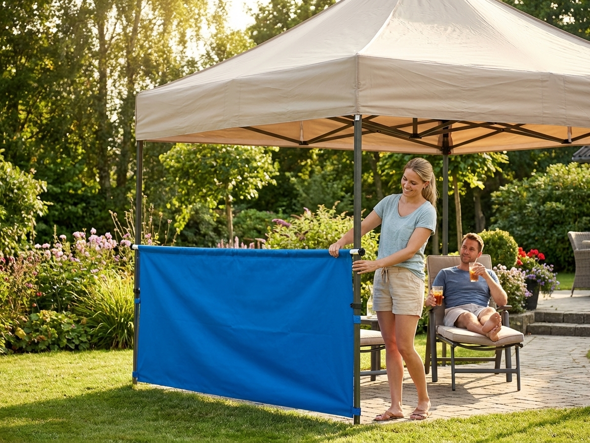 Blue FleXtents sidewall for event use - view 3