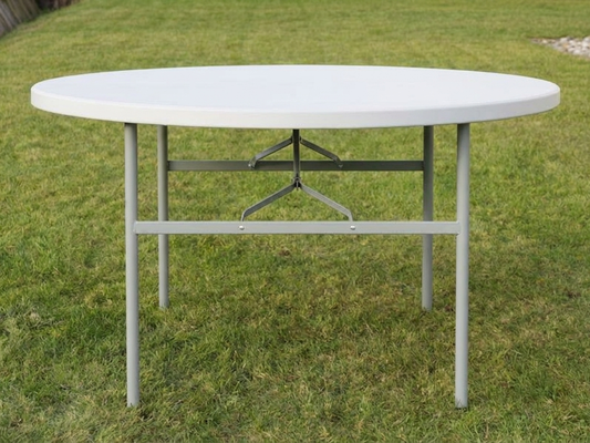 Round folding table Ø154 cm in light grey, ideal for commercial use - product detail