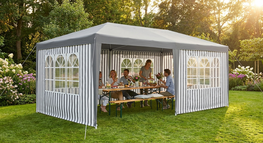 Outdoor events marquee 5x6 m in grey and white - view 3