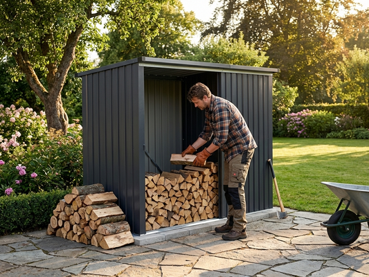 Zinc Coated Steel Wood Storage in Anthracite - product detail