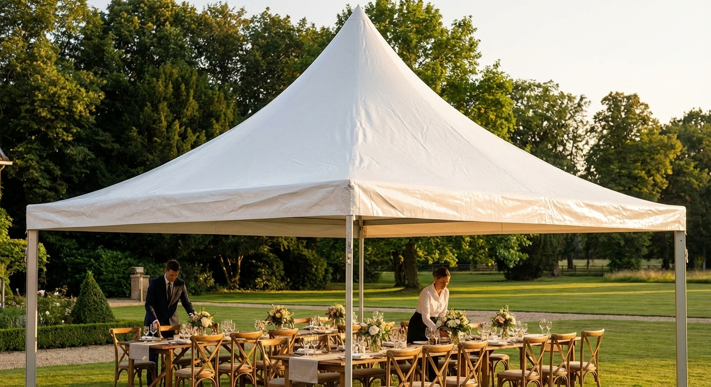 White PVC roof cover for 6x6m party tents - view 3