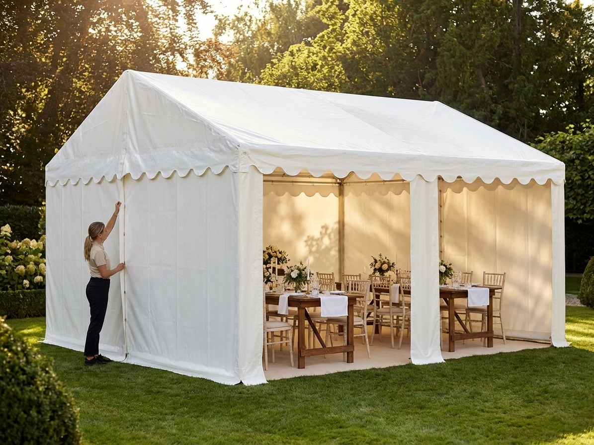 White PVC marquee roof cover 6x6 m for outdoor events - view 3