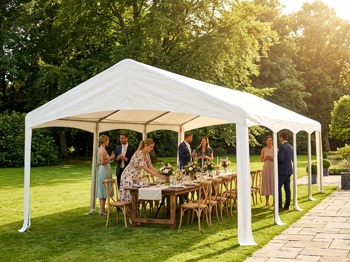 White PVC marquee roof cover 4x8 m for outdoor events - view 3