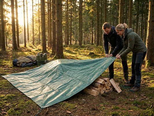 Green tarpaulin 3.5x8 m for outdoor use - product detail