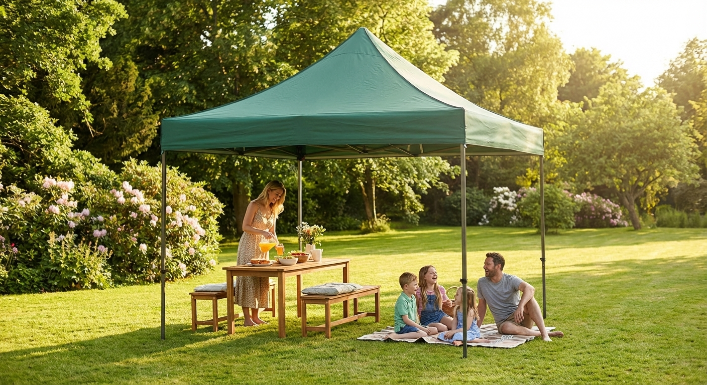 Green Pop Up Gazebo 4x4m with Aluminium Frame - view 3
