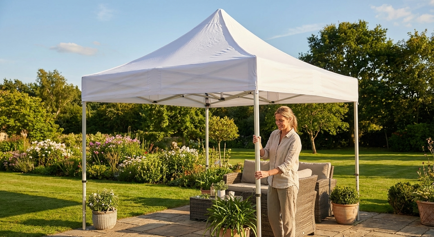 White gazebo roof cover, 3x3 m, flame retardant - view 3