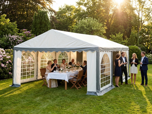 PVC Marquee 5x6 m Grey/White for Outdoor Events - product detail