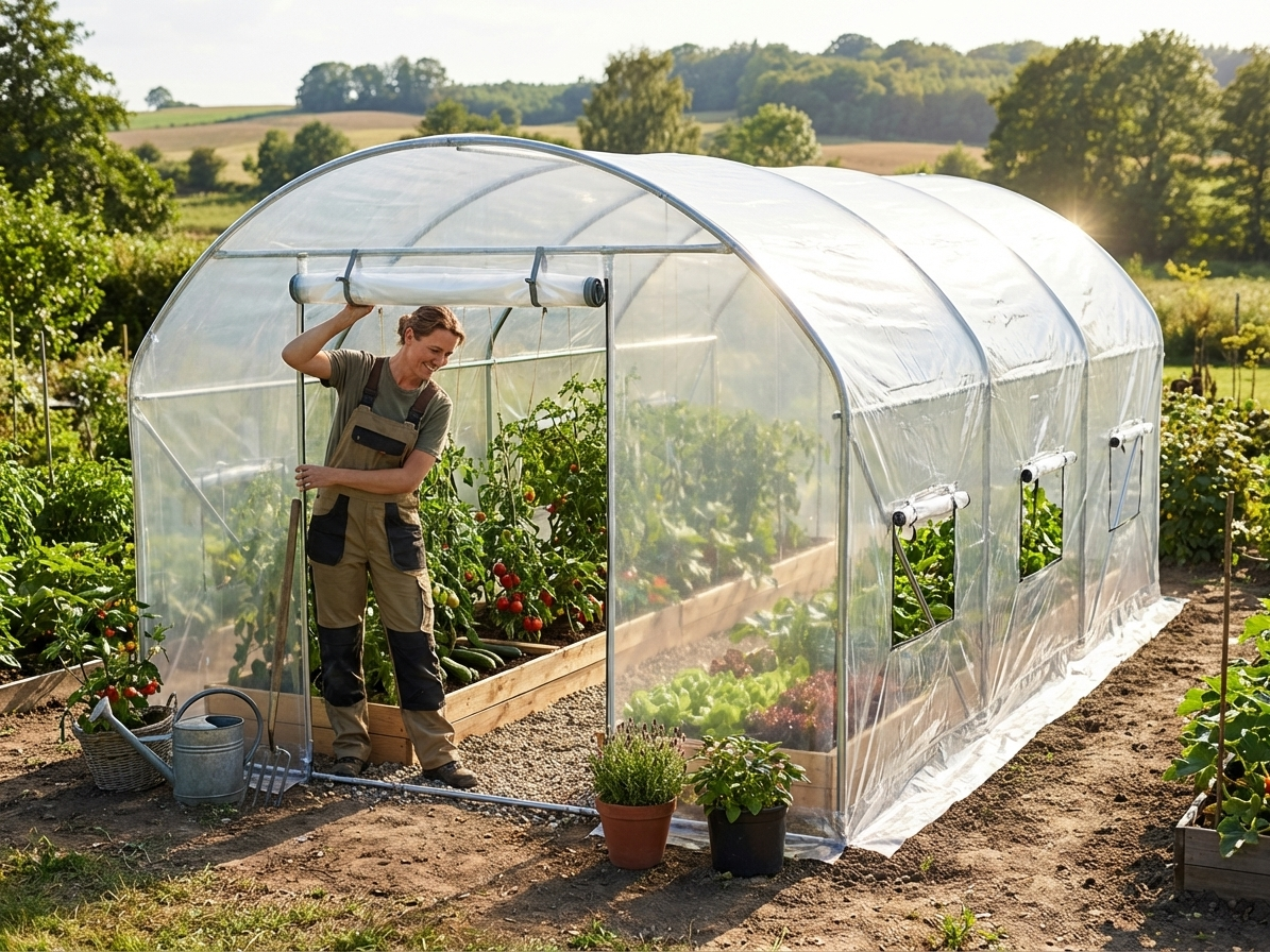 Transparent polytunnel greenhouse cover 3x6x2m - view 3