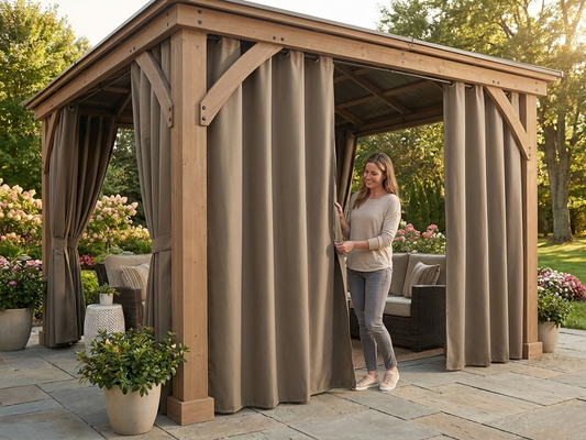 Dark Beige Gazebo Curtain 4x4m - product detail