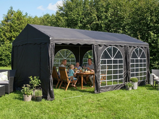 Black 3x6m marquee for events with PVC polyester material - product detail