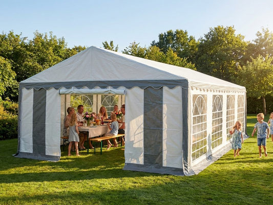 Marquee Tent 5x8 m Grey/White for Outdoor Events - product detail