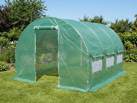 Green polytunnel greenhouse, 3x3x2 m, made of polyethylene - product detail