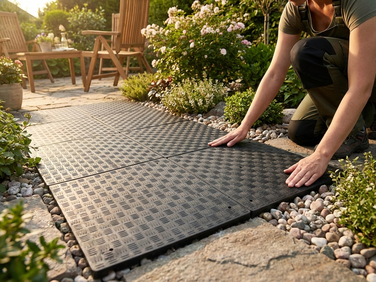 Anthracite flooring made from 100% recycled PE - view 3