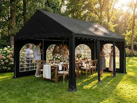Black 4x6 m marquee for outdoor events - product detail