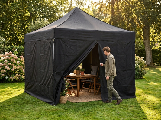 Gazebo Sidewall Kit 4x4 m Black for outdoor shelter - product detail