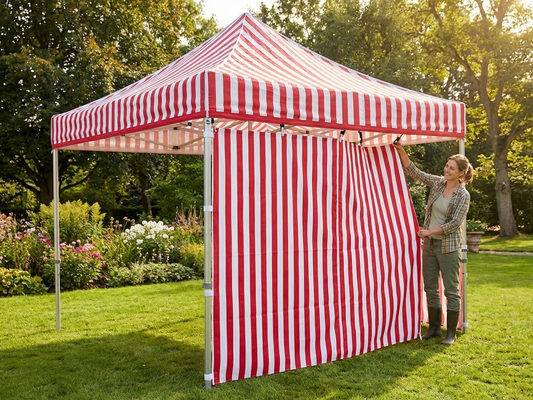 Polyester sidewall 4m white/red for event tents - product detail