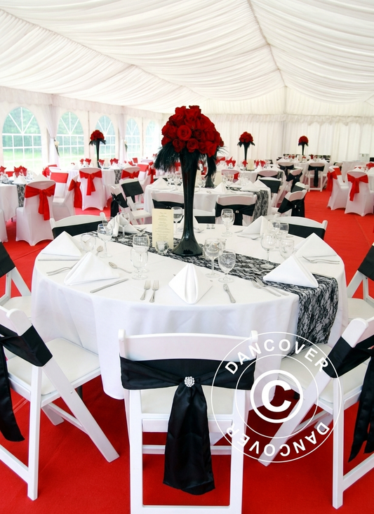 White marquee lining and leg curtain pack for 6x12m tent - product detail