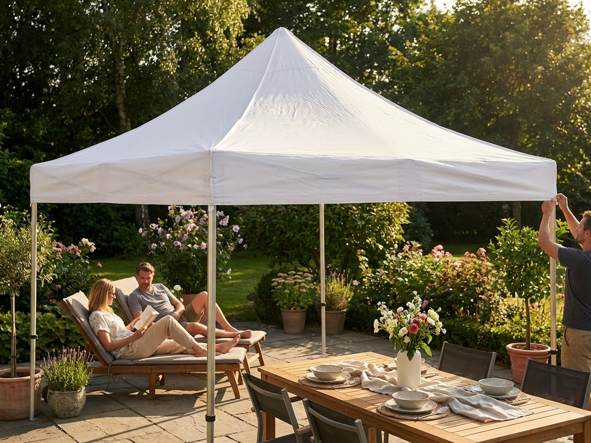 White gazebo roof cover 4x6m flame retardant for outdoor use - view 3