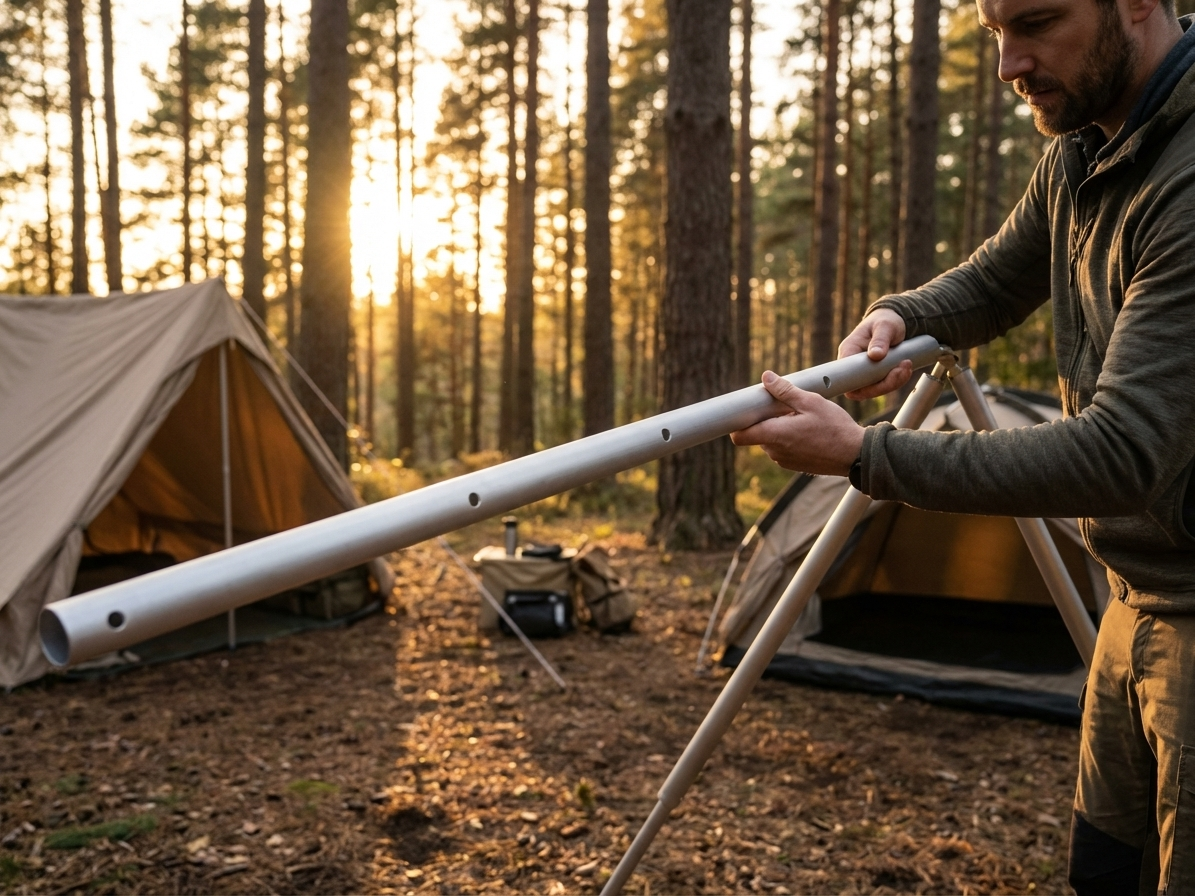 Galvanised steel frame pole Ø50x2030 mm for industrial use - view 3