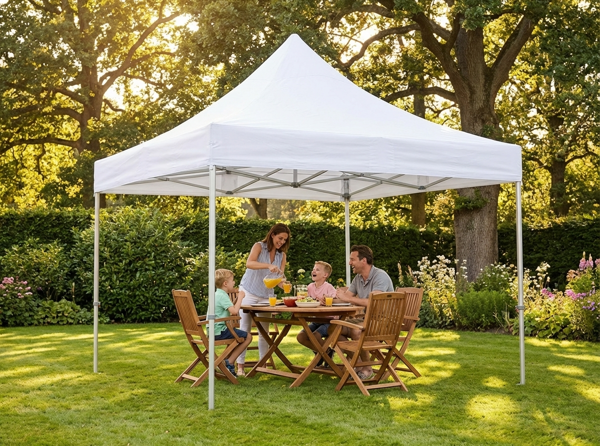 White pop-up gazebo 5x5 m with aluminium frame for outdoor events - view 3