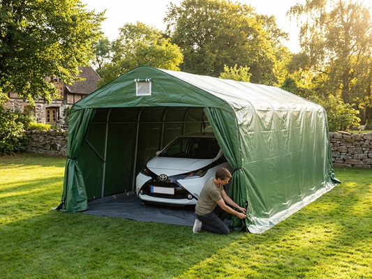 Green PVC Portable Garage for Outdoor Storage - product detail