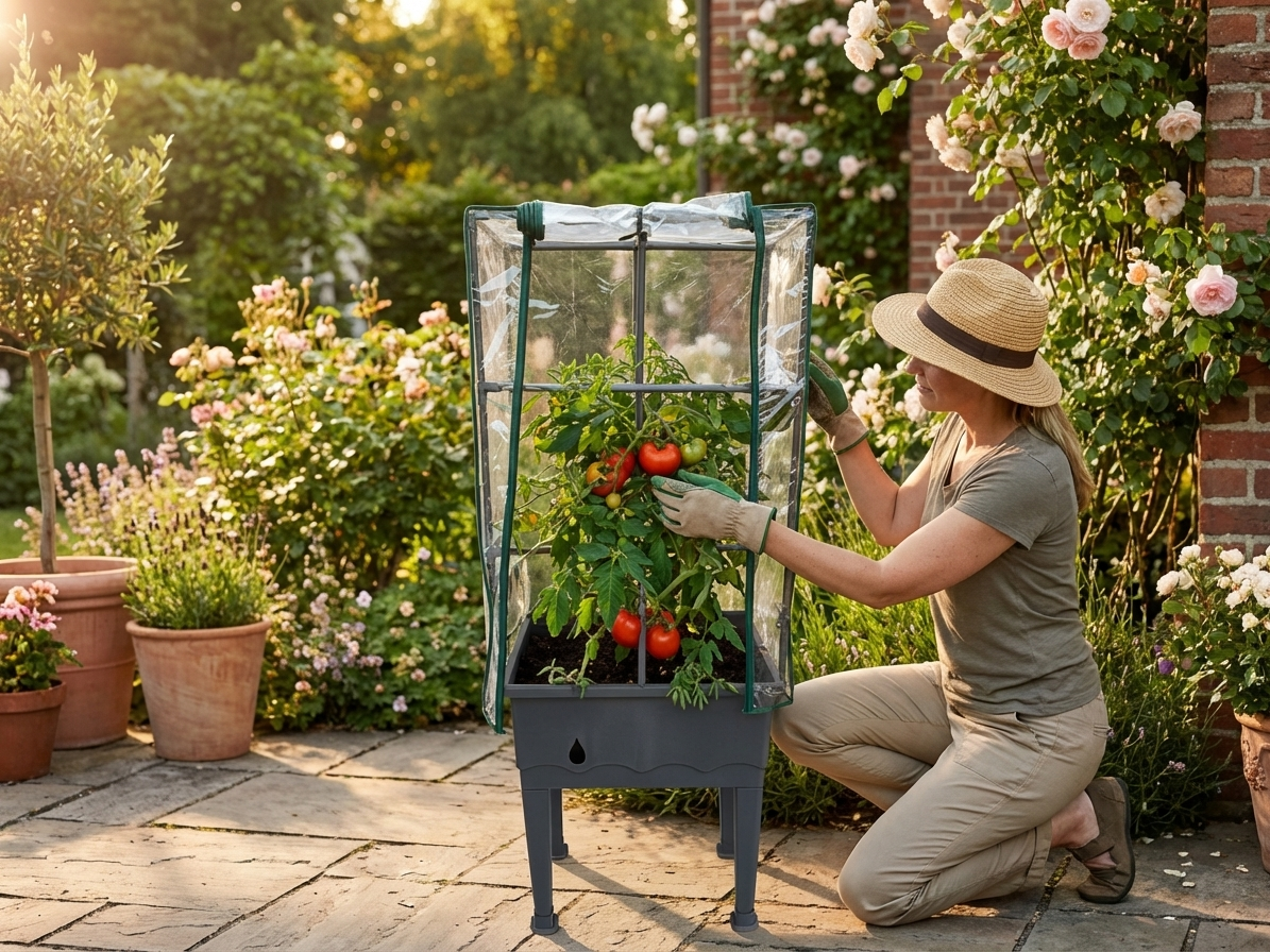 Grey planter box with trellis for garden and patio use - view 3