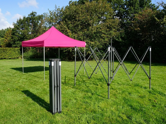 Pink pop-up gazebo with steel frame for outdoor events - product detail