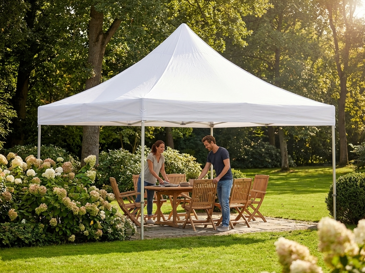 White gazebo roof cover, 4x8 m, ideal for outdoor use - view 3