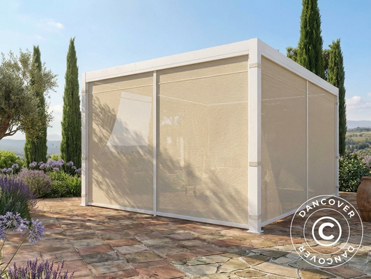 Beige mosquito net sidewalls for 3x4m pergola - product detail