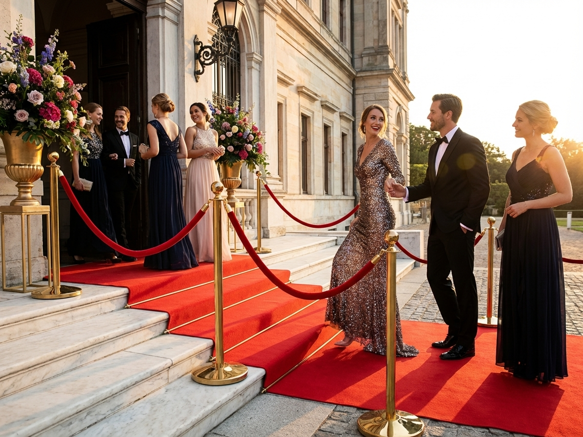 Red carpet runner for events, made of polyester - view 3