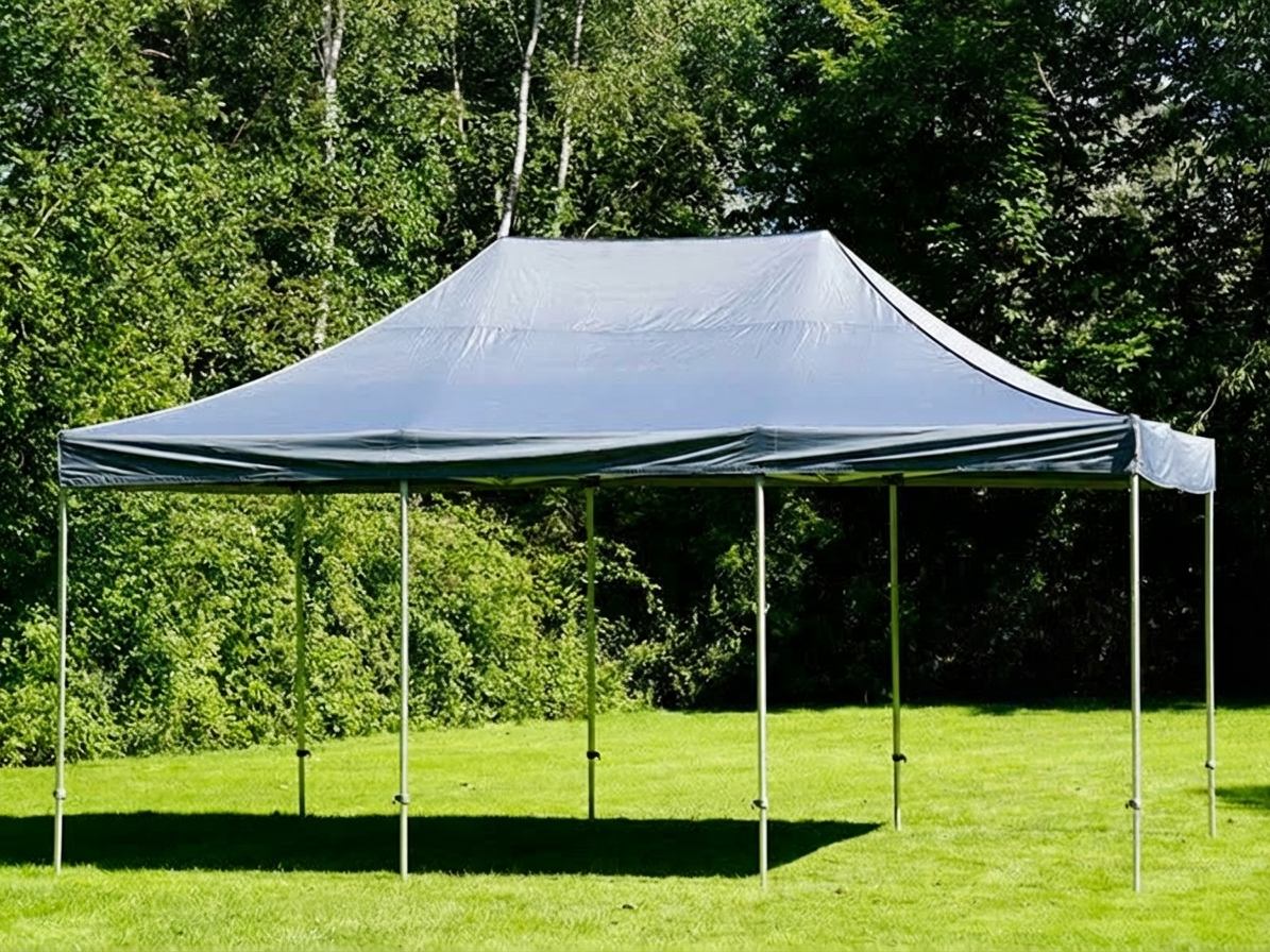 Pop Up Gazebo 4x6 m Grey Steel for Outdoor Events