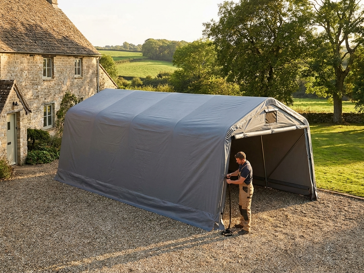 PVC Roof Cover for Portable Garage in Grey