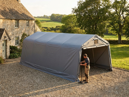 PVC Roof Cover for Portable Garage in Grey