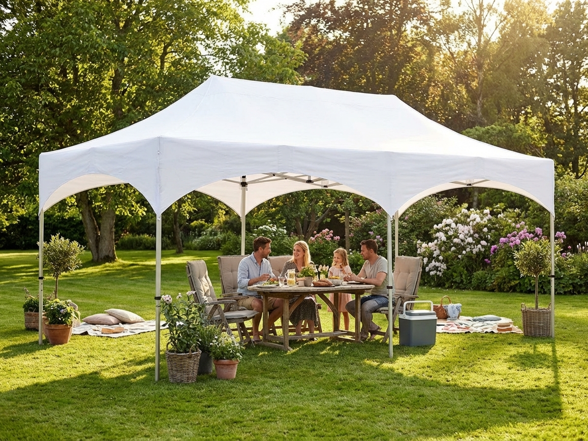 Pop up gazebo 3x6m white with aluminium frame - product detail