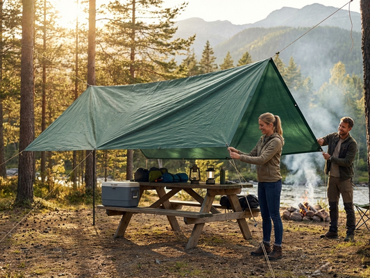 Green tarpaulin 4x6 metres, TPO material, outdoor use