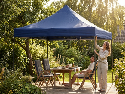 Dark blue gazebo roof cover 3x3 metres for outdoor use - view 3