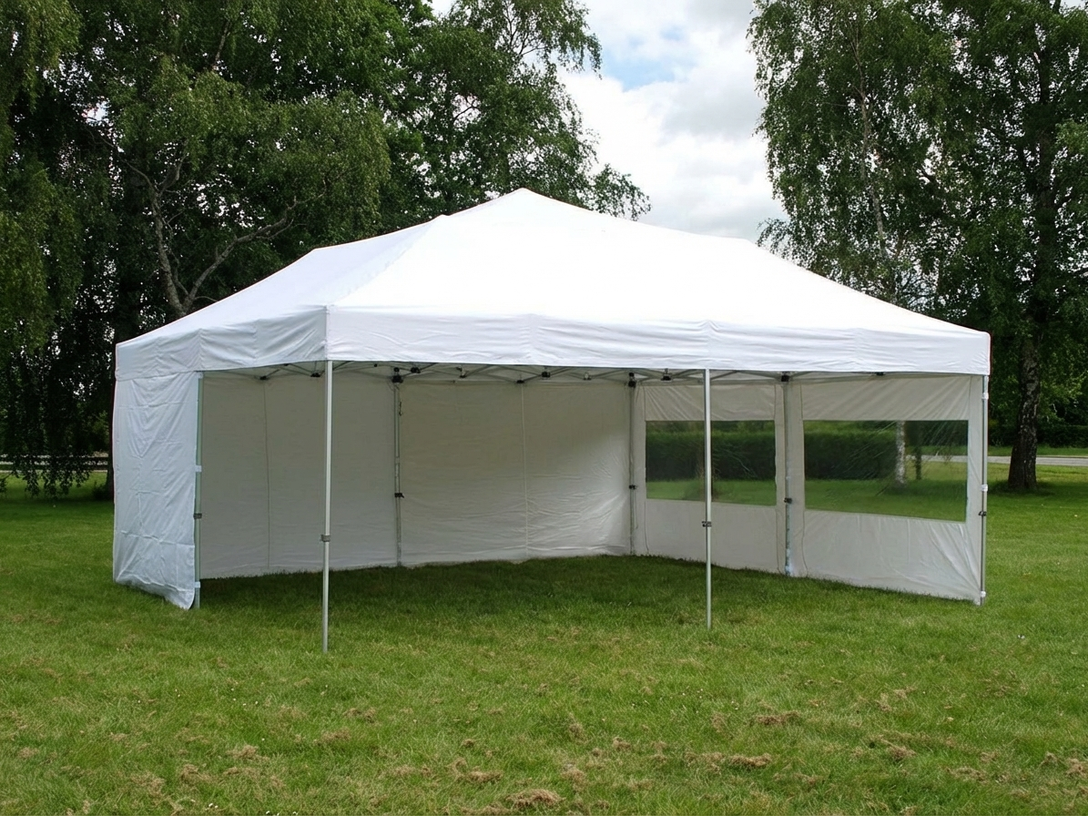 6x6m White Pop Up Gazebo with Aluminium Frame for Outdoor Events