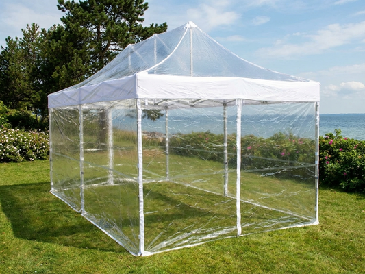 Clear pop up gazebo 3x6 m with steel frame for outdoor events