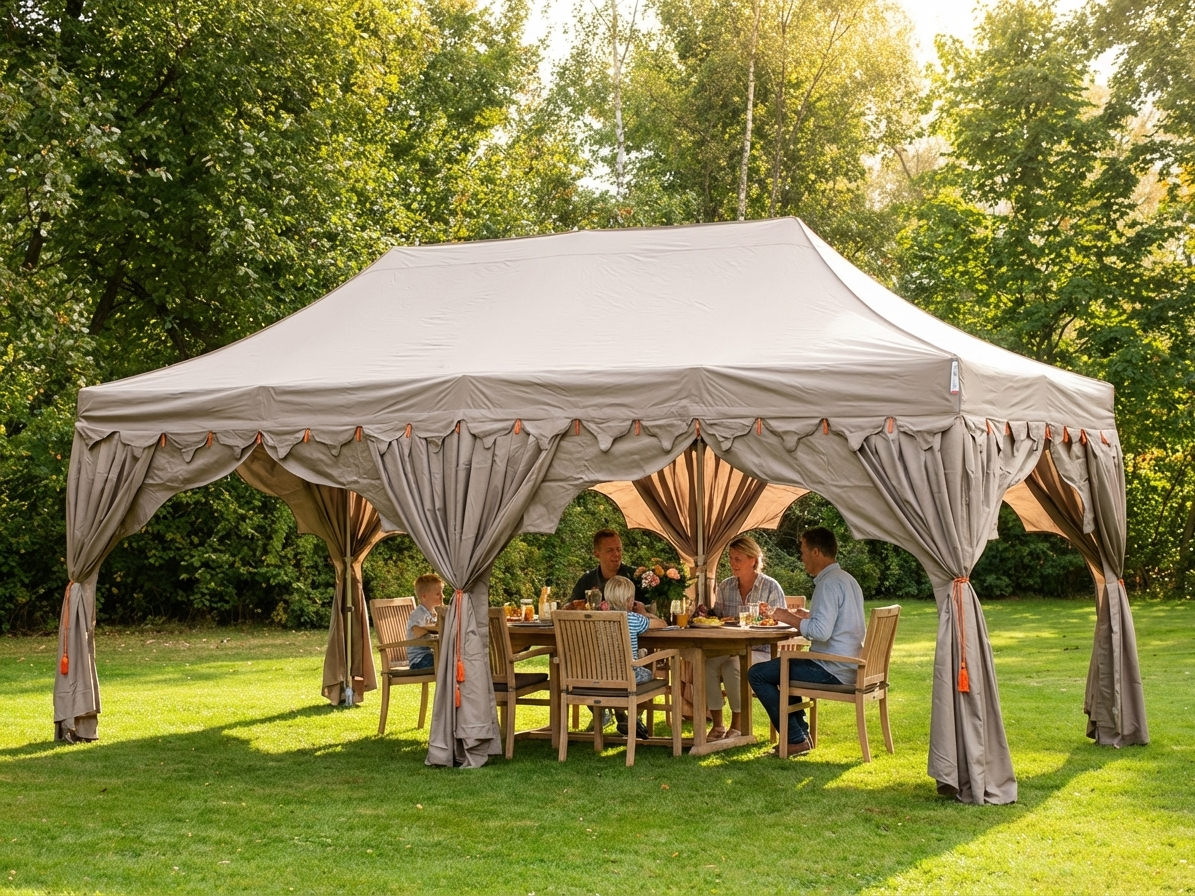 Pop up gazebo 3x6m Latte Orange with aluminium frame - product detail